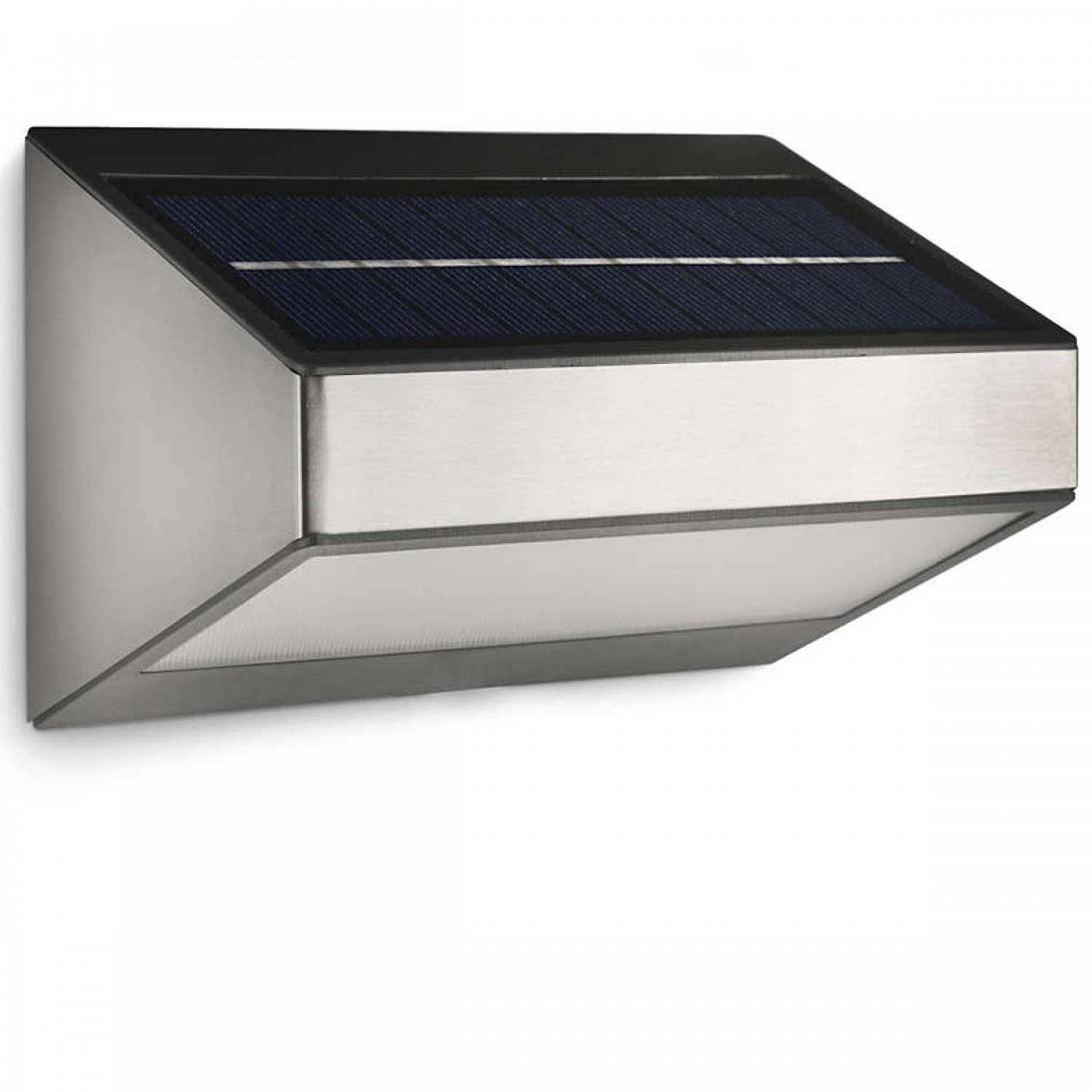 Applique da esterno con pannello solare integrato,struttura in acciaio  inossidabile, 1 Luce LED 1W (100Lm) IP44