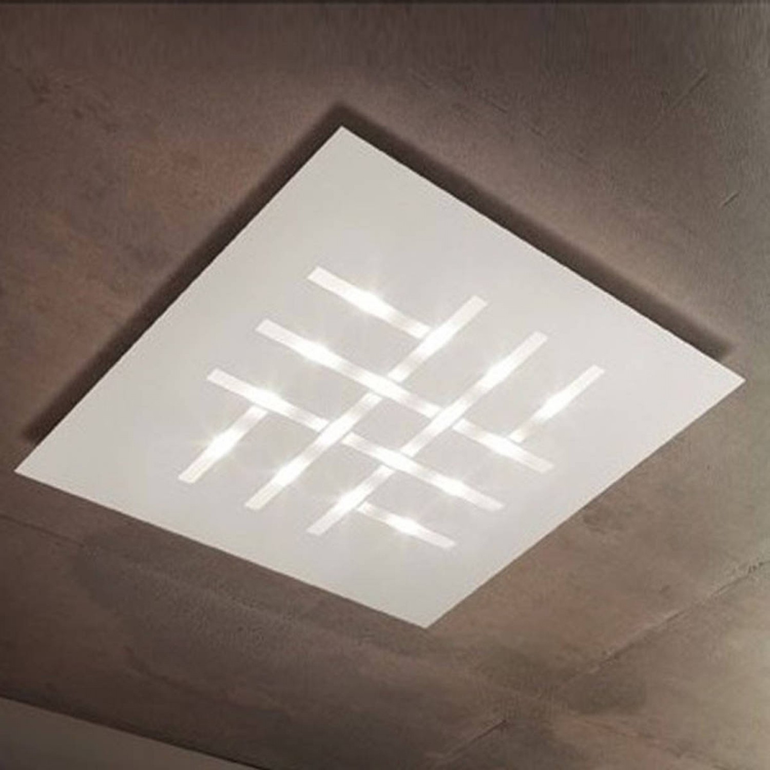 Plafoniera Moderna Da Soffito Quadrata Con Luce A Led 35w Pierlux Illuminazione