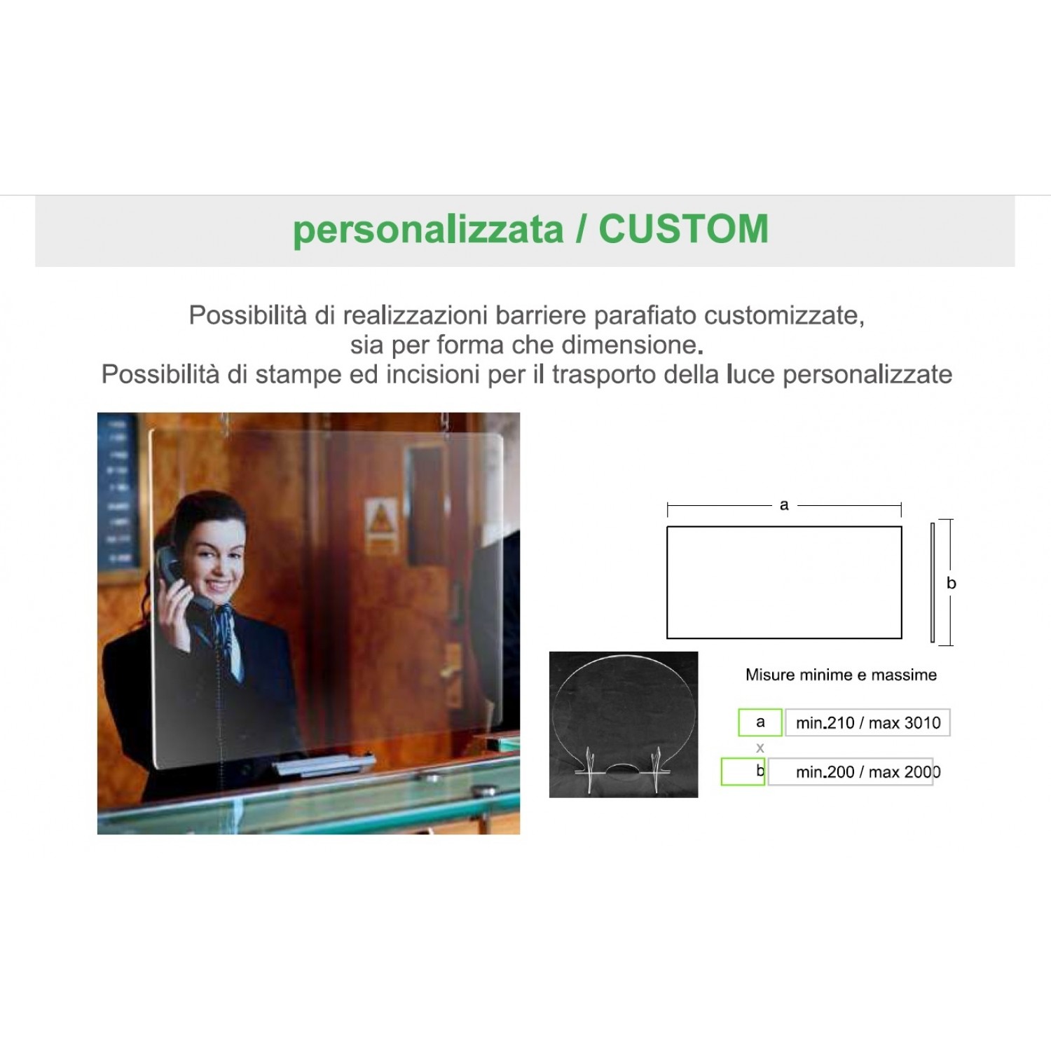 Barriera Parafiato In Resina Trasparente Da Banco - Schermo Divisorio Protettivo Per Uffici, Farmacie E Negozi - Foto 10