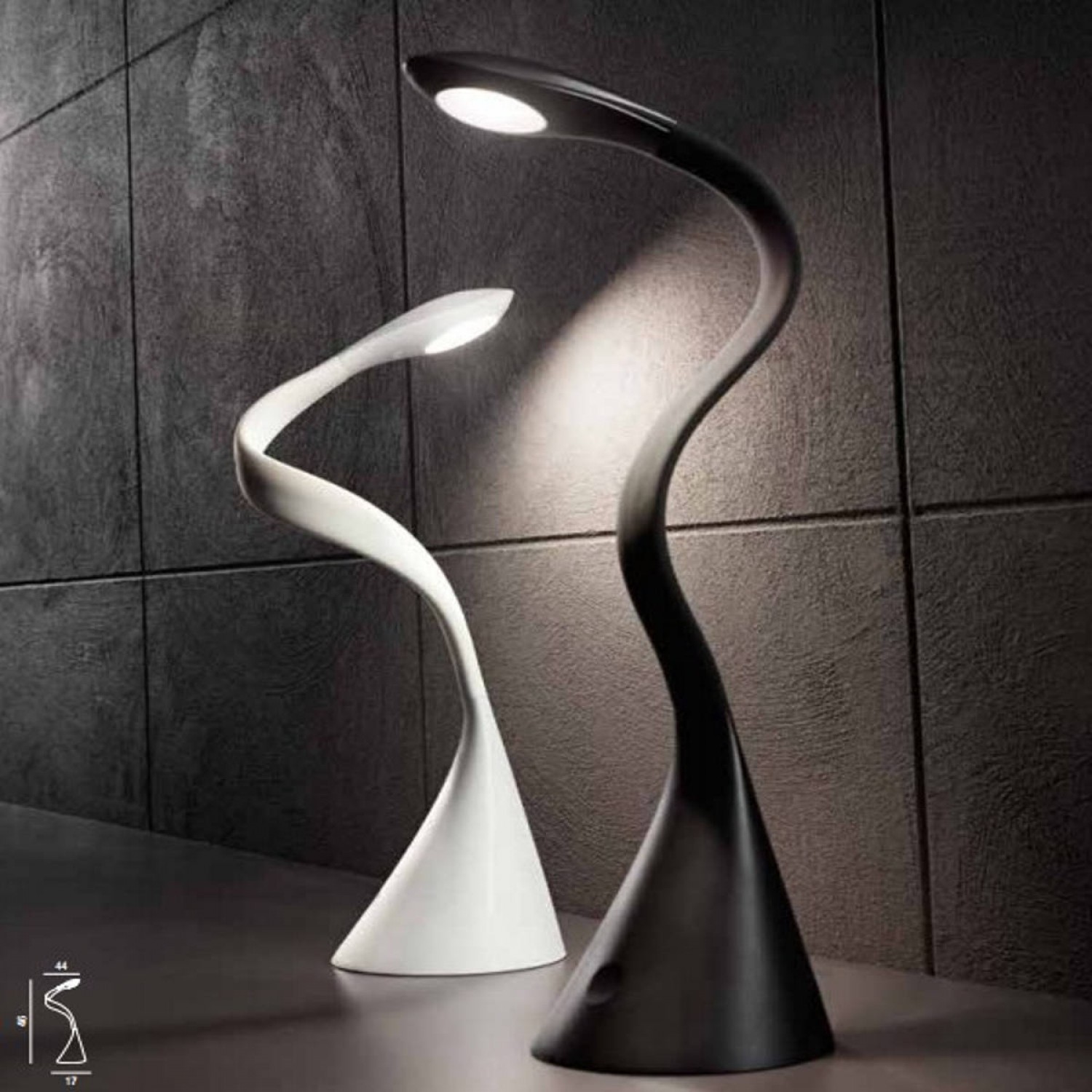 Moderna Lampada da tavolo in materiale plastico flessibile, Luce a Led 5W (  500lm - 3000°k ) interruttore Touch e dimmer