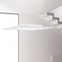 Lampada da sospensione dalla forma geometrica quadrata, di colore Bianco, luce a led Tot. 50W ( 3850Lm )