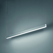 Sospensione LED 38.4W down 3080lm, 19.2W up 1540lm, dal design moderno con corpo in alluminio verniciato bianco, tonalità di luce 3000K 