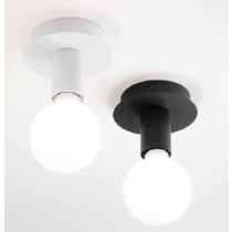 PLAFONIERA IN METALLO VERNICIATO DI COLORE NERO, 1 LUCE 60W ( E27 )