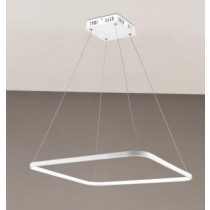 Sospensione LED 28W 1960lm, con struttura in alluminio verniciato bianco o alluminio. Tonalità di luce 3200K.