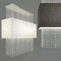 Sospensione dal design moderno con struttura in metallo cromato, 5 luci (E27, 60W),   