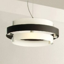 Raffinata lampada a sospensione con vetri personalizzabili e struttura in metallo cromato, 1 luce 100W ( E27 )