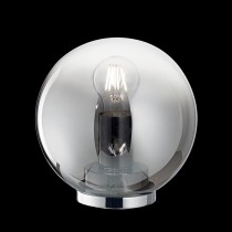  Lampada da tavolo moderna con montatura in metallo cromato e diffusore in vetro, 1 Luce ( E27, 60W)