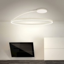 Plafoniera minimale dalla forma circolare a forma di anello con colore bianco con luce a led ( 43W ) integrata