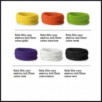 ROLLA DA 50 MT. CAVO ELETTRICO CX0.75 MM COLORE GIALLO