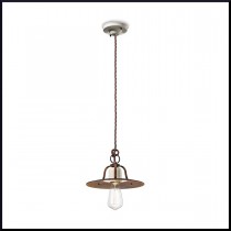 Sospensione dal design Retrò,con corona ampia colore Ruggine, 1 luce 77W ( E27 ).