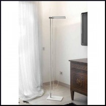 Lampada da terra dal design retrò in alluminio tornito di colore bianco, 1 luce orientabili a led ( 40W ) 