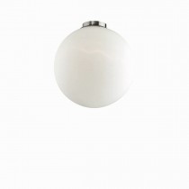 Plafoniera moderna con montatura in metallo cromato e diffusore in vetro, 1 Luce ( E27, 60W)