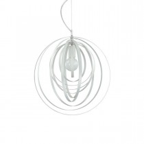 Sospensione dal design moderno con struttura in metallo bianco, 1 luce (E27, 60W),   