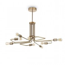 Sospensione dal design moderno con struttura in metallo rifinito ottone. 8 luci (E27, 60W)