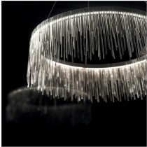 Sospensione LED 33.6W 3300Lm dal design moderno con struttura in metallo cromato, tonalità di luce 3000°K