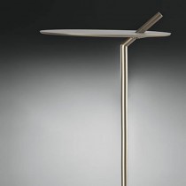 Lampada da terra di colore Bianco design essenziale con disco in alluminio, 1 luce a led Tot. 30W ( 2550Lm )