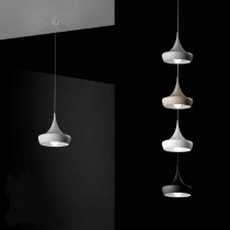 Sospensione minimale di colore bianco ( disponibile in altri colori ) ,1  luce (E27) 100W con luce dimmerabile