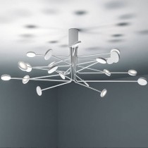 Raffinata lampada a plafone di colore bianco, 9 luci orientabili a led ( 3150Lm )
