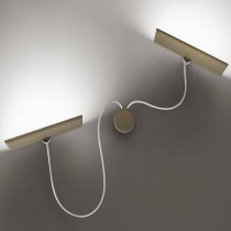 Lampada da parete dal design retrò di colore Bianco con fissaggio a parete con effetto decentrato e struttura in alluminio tornito, 2 luce a led 40W ( 3800Lm )