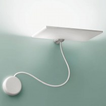 Lampada da parete dal design retrò di colore Bianco con fissaggio a parete con effetto decentrato e struttura in alluminio tornito, 1 luce a led 20W ( 1900Lm )