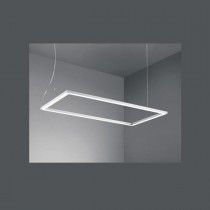 Sospensione LED 48W 3850lm, dal design moderno con corpo in alluminio verniciato bianco, tonalità di luce 3000K