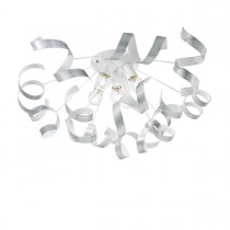 Plafoniera dal design moderno con struttura in metallo bianco opaco, 3 luci ( E14, 40W )