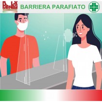 Barriera parafiato di sicurezza da tavolo, banco o scrivania, realizzata in plexi trasparente, completa di fenditoia rendiresto. Il pannello è autoportante