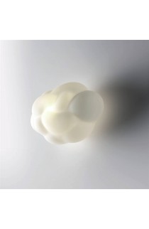 Originale lampada da parete a forma di nuvola con struttura in metallo e diffusore in vetro bianco , 1 luce 100W ( E14 )