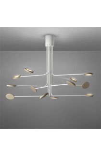 Raffinata lampada a soffitto di colore bianco, 12 luci orientabili a led ( 4200Lm )