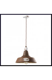 Sospensione dal design Retrò,con paralume in varie colorazioni, 1 luce 77W ( E27 ).