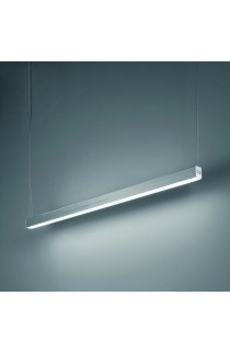 Sospensione LED 76.8W down 6160lm, 38.4W up 3080lm, dal design moderno con corpo in alluminio verniciato bianco, tonalità di luce 3000K