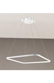 Sospensione LED 28W 1960lm, con struttura in alluminio verniciato bianco o alluminio. Tonalità di luce 3200K.