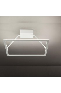 Plafoniera LED 63W 8190lm, con montatura in alluminio verniciato bianco goffrato o nero. Tonalità di luce 3000K.