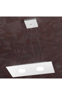 Sospensione dal design moderno con struttura in metallo verniciato disponibile in diverse finiture di colorazione, 2 Luci a Led (Gx53)