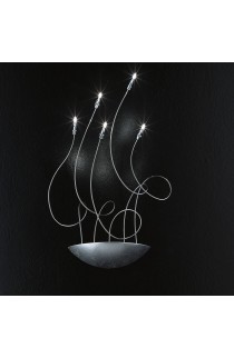 Affascinante applique disponibile in varie colorazioni, 5 punti luce da 20W G4 alogene.
