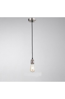 SOSPENSIONE IN METALLO CON FINITURA CROMO SPAZZOLATO, 1 LUCE 40W ( E27 )