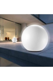 Luminosa Lampada da terra di forma sferica in materiale termoplastico con finitura bianca, 1 luci 20W (E27)