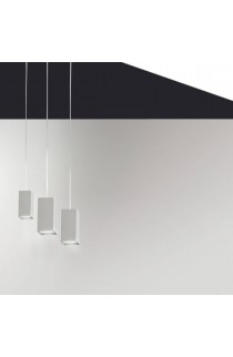 Lampada a sospensione di forma cubica in metallo verniciato , 1 luce 4.5W a LED ( 380Lm, 3000°K ) dimmerabile