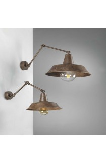 Appilque dal design vintage con struttura in metallo verniciato disponibile in diverse finiture. 1 luce (E27 MAX.60W)