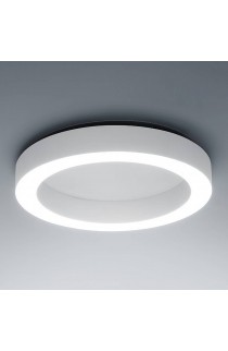 Plafoniera minimale con struttura in alluminio,dalla forma circolare a forma di anello con colore bianco con luce a led ( 50W ) integrata Dimmerata