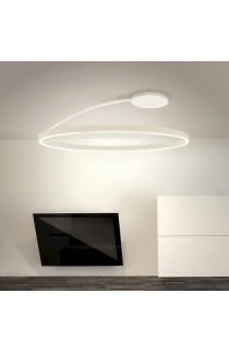 Plafoniera minimale dalla forma circolare a forma di anello con colore bianco con luce a led ( 43W ) integrata