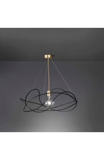 Lampada a sospensione in metallo nero, dalla linea minimale,disponibile in altre colorazioni, 1 punti luce E27