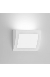 ELEGANTE APPLIQUE IN GESSO, CON FINITURA DI COLORE BIANCO 1 LUCE A LED 18W ( 3000°K )