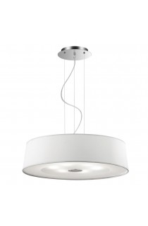 Sospensione dal design moderno con montatura in cromo con paralume. 4 luci (E27, 40W).