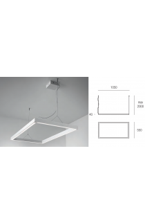 Sospensione LED 60W down 4800lm, 39W up 3080lm, dal design moderno con corpo in alluminio verniciato bianco, tonalità di luce 3000K