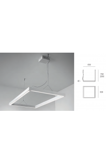 Sospensione LED 48W down, 24W up, dal design moderno con corpo in alluminio verniciato bianco, disponibile in altre finiture di colore, tonalità di luce 3000K o 4000K