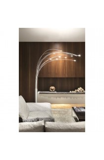 Raffinata Lampada da terra di colore bianco, 12 luci orientabili a led ( 6420Lm ) con dimmer