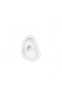 Plafoniera / Applique dal design moderno con montatura in metallo smaltato bianco, con diffusore in vetro. 2 luci (E27, 60W).