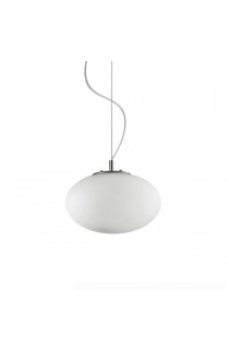 Sospensione moderna con montatura in metallo rifinito nickel e diffusore in vetro, 1 Luce ( G9, 40W)