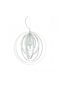 Sospensione dal design moderno con struttura in metallo bianco, 1 luce (E27, 60W),   